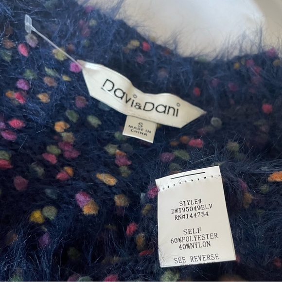 A\ Confetti Rainbow fuzzy fur sweater - Picture 3 of 7